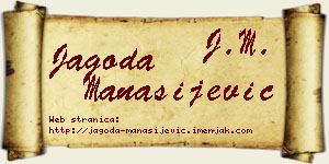 Jagoda Manasijević vizit kartica